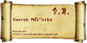 Vavrek Mónika névjegykártya